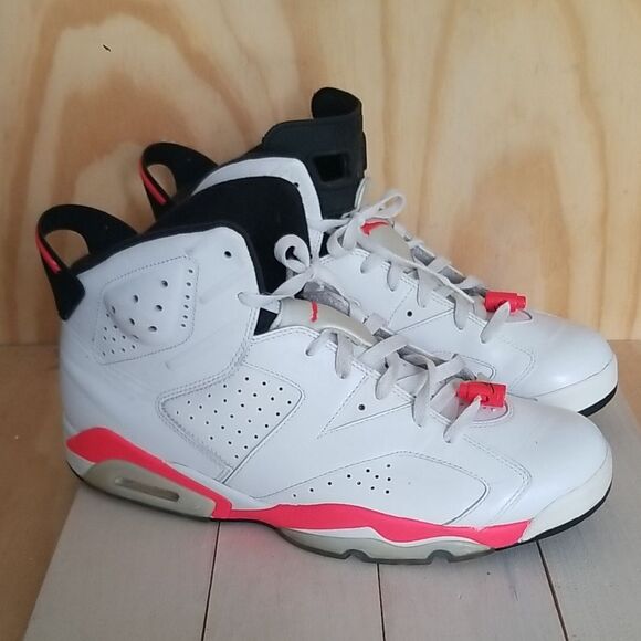 2013 Mens Nike Air Jordan Retro 6 "White Infrared 2014" Shoes! Size 13 - Picture 1 of 9